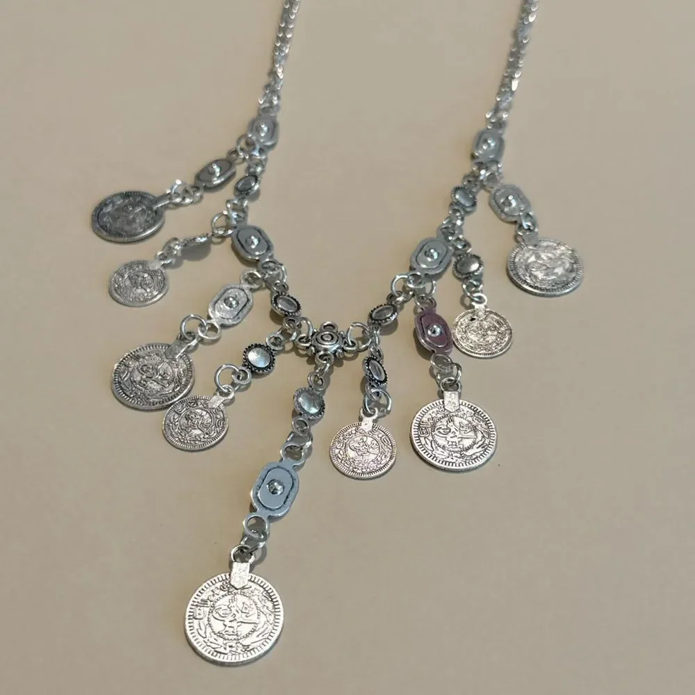 Boho coin necklace #1587